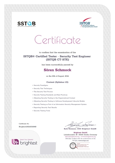 ISTQB® Certified Tester - Security Test Engineer (CT-STE)